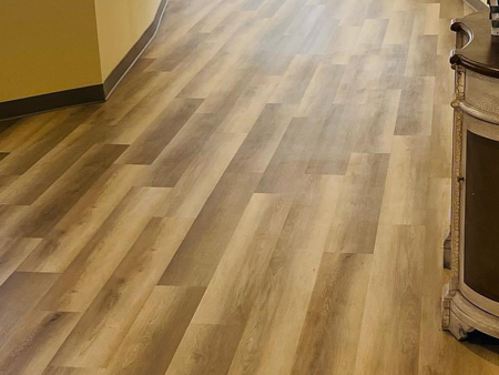 Hickory hardwood floors in a busy dallas family room